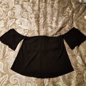 Lu Q Off-the-Shoulder Top with Split Back Opening